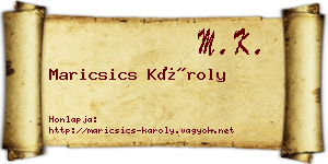 Maricsics Károly névjegykártya