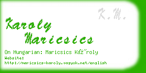 karoly maricsics business card